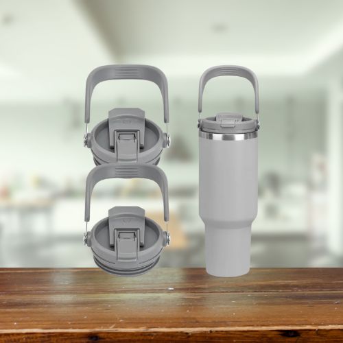 ALPHA - 900ml Travel Water Bottle / Tumbler with Flip Handle (Gray)