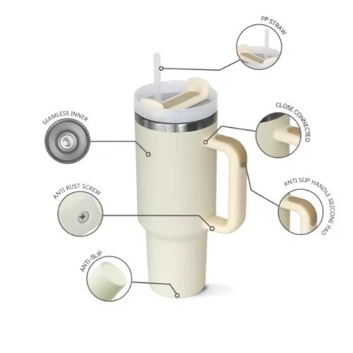 HYDROX - 900ml Gym Water Bottle / Tumbler with Straw and Handle (Ash)