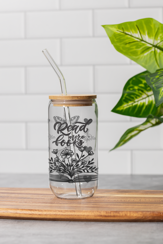 16 oz Clear or Frosted Can-Shaped Glass Cup #0011