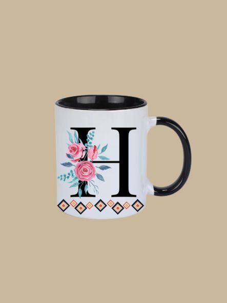 11oz Ceramic Mug with Letter "H" Initial