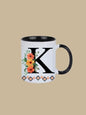 11oz Ceramic Mug with Letter "K" Initial