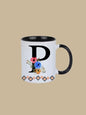 11oz Ceramic Mug with Letter "P" Initial