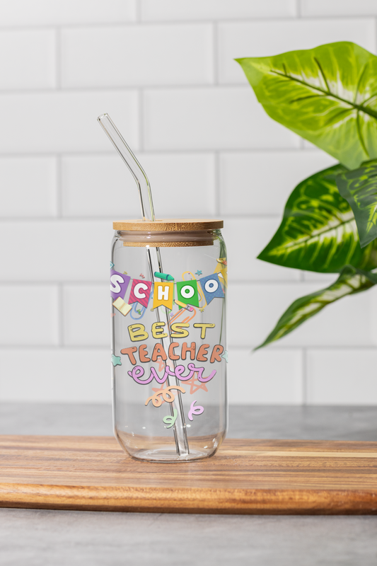 16 oz Clear or Frosted Can-Shaped Glass Cup #0012