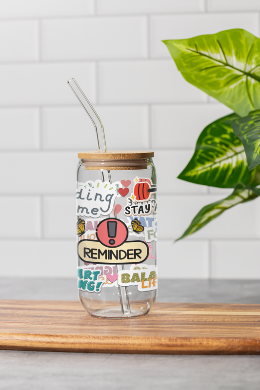 16 oz Clear or Frosted Can-Shaped Glass Cup #0013