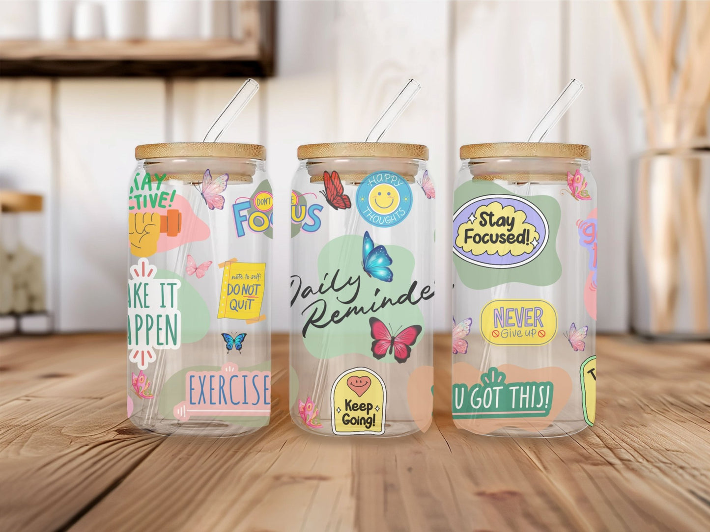 16 oz Clear or Frosted Can-Shaped Glass Cup #001