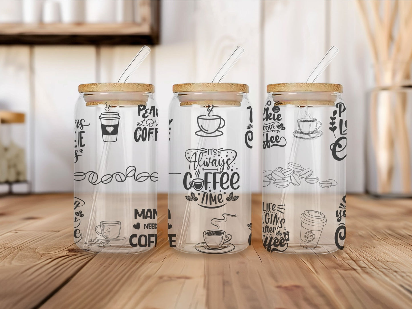 16 oz Clear or Frosted Can-Shaped Glass Cup #0010