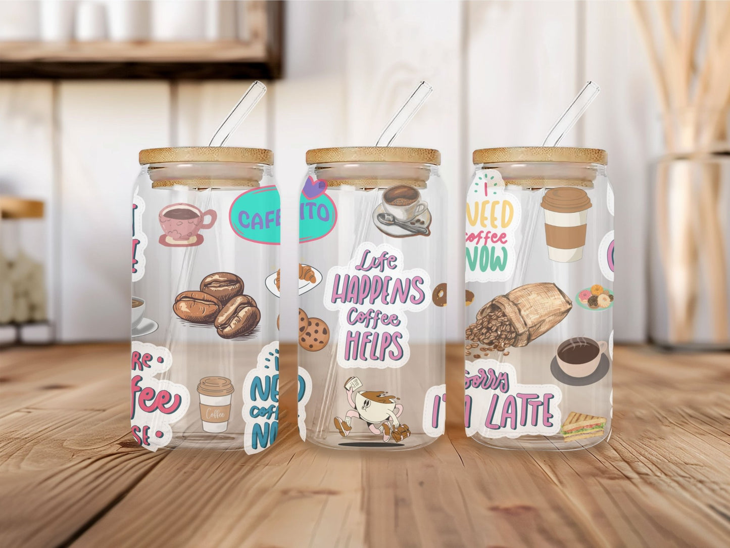 16 oz Clear or Frosted Can-Shaped Glass Cup #0014