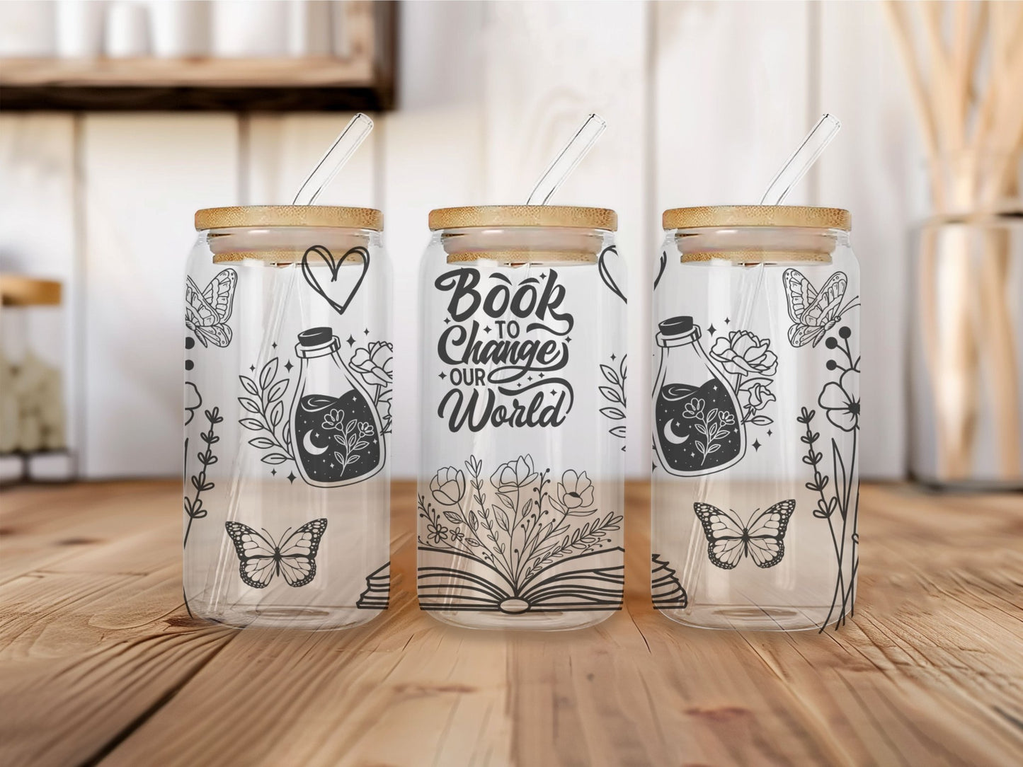 16 oz Clear or Frosted Can-Shaped Glass Cup #0020