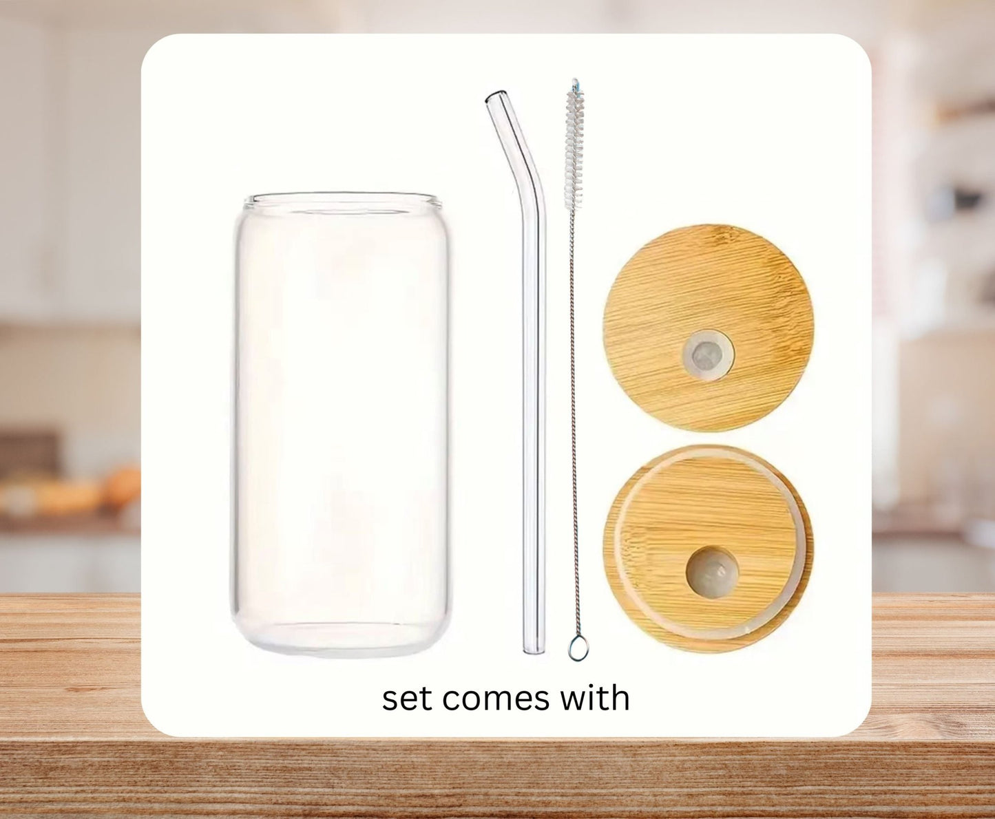 16 oz Clear or Frosted Can-Shaped Glass Cup #0020