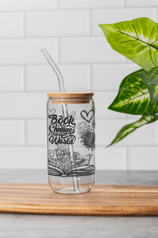 16 oz Clear or Frosted Can-Shaped Glass Cup #0020