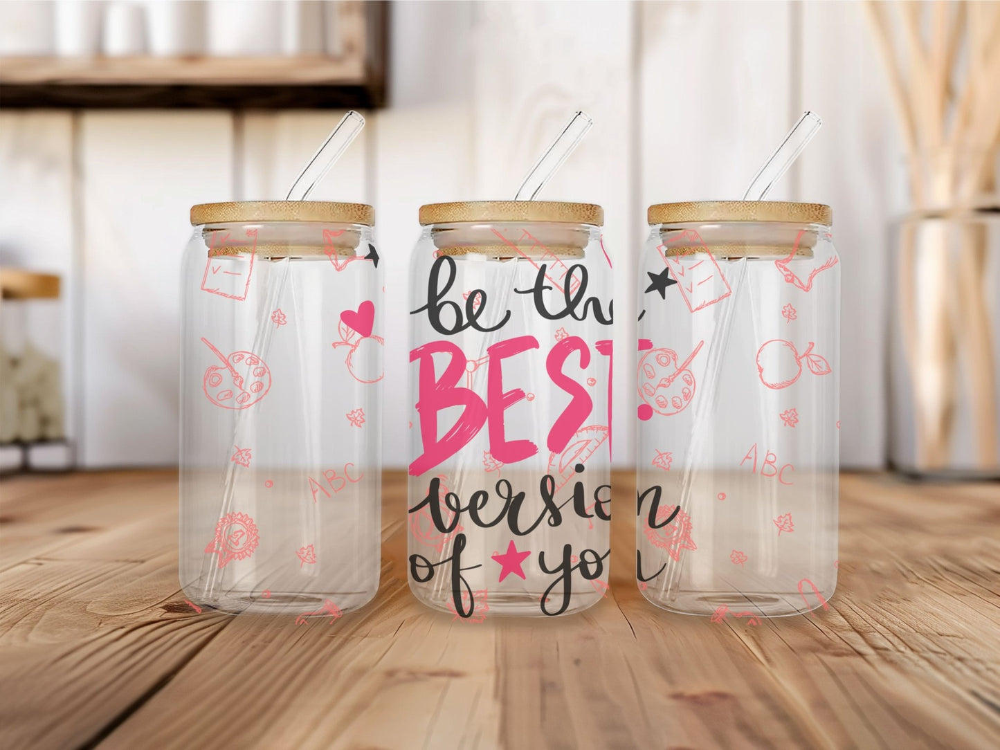 16 oz Clear or Frosted Can-Shaped Glass Cup #0022