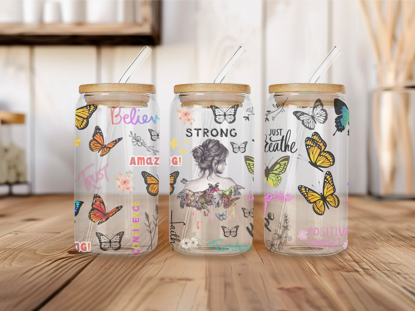 16 oz Clear or Frosted Can-Shaped Glass Cup #0023