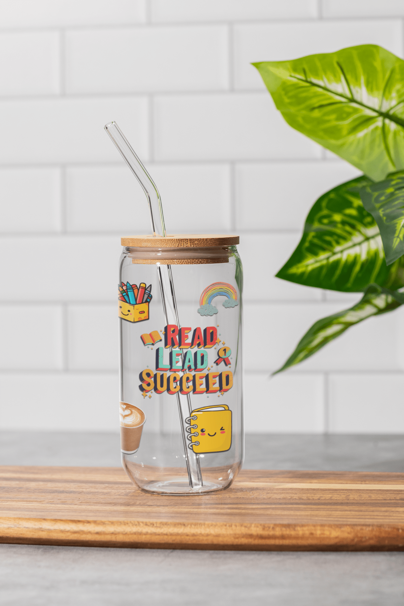 16 oz Clear or Frosted Can-Shaped Glass Cup #003