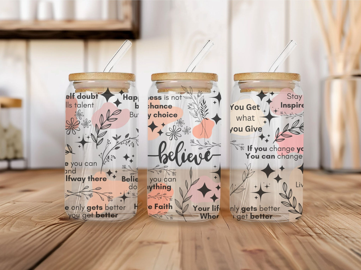 16 oz Clear or Frosted Can-Shaped Glass Cup #004