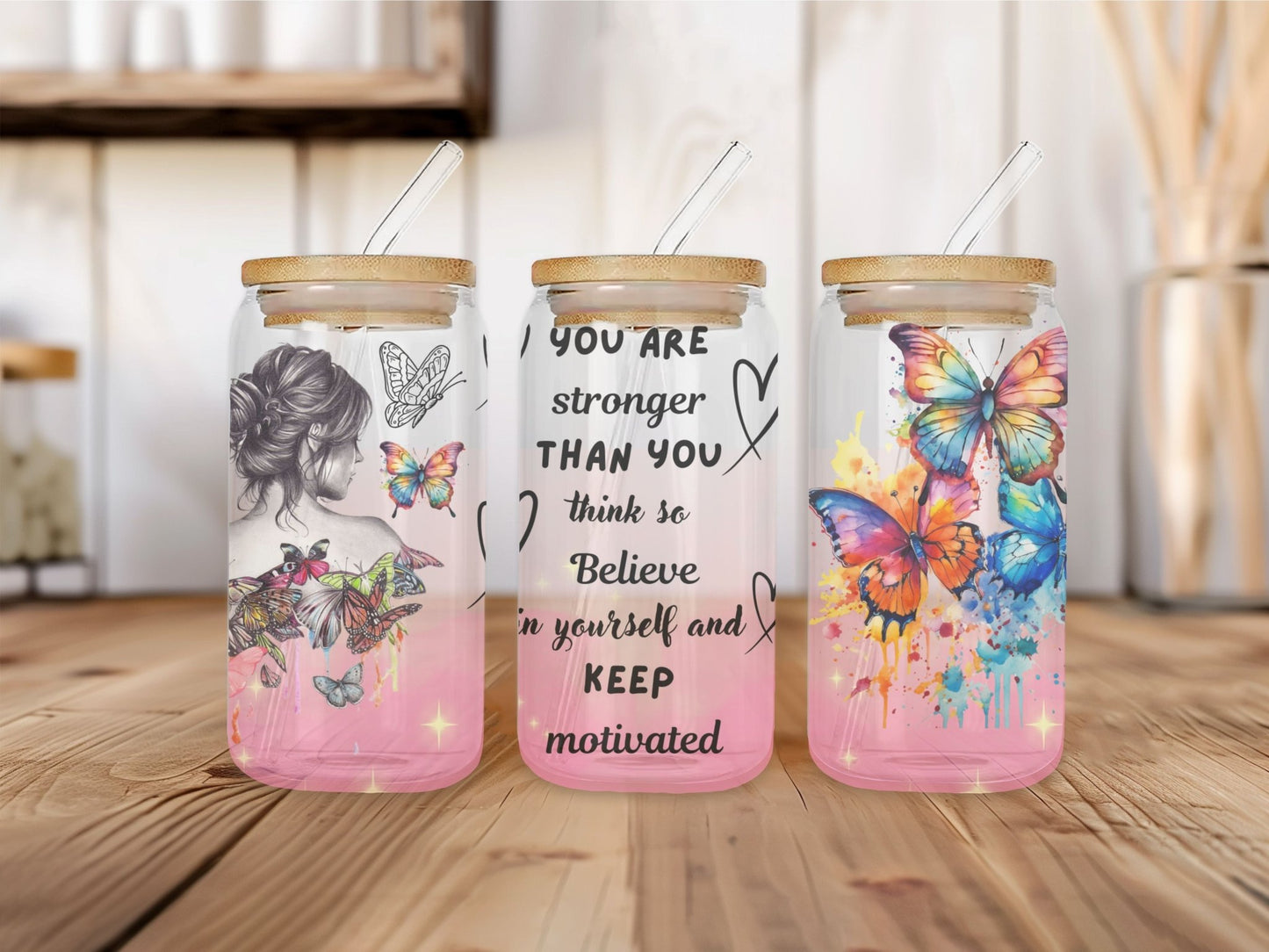 16 oz Clear or Frosted Can-Shaped Glass Cup #005