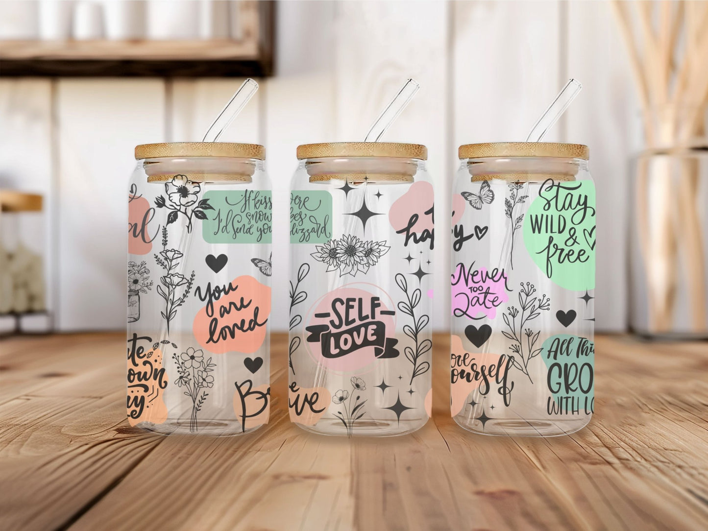 16 oz Clear or Frosted Can-Shaped Glass Cup #006