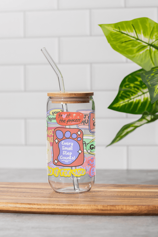 16 oz Clear or Frosted Can-Shaped Glass Cup #008