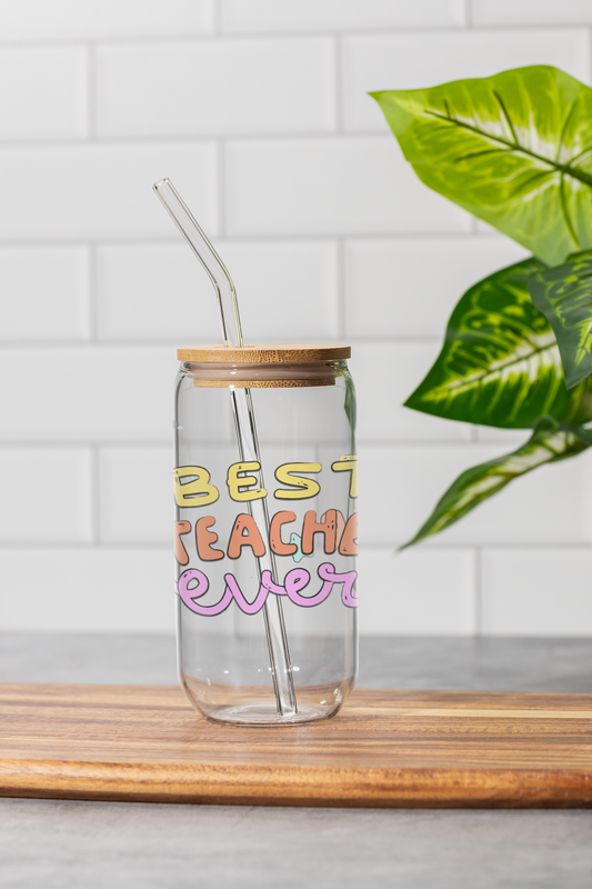 16 oz Clear or Frosted Can-Shaped Glass Cup #0018