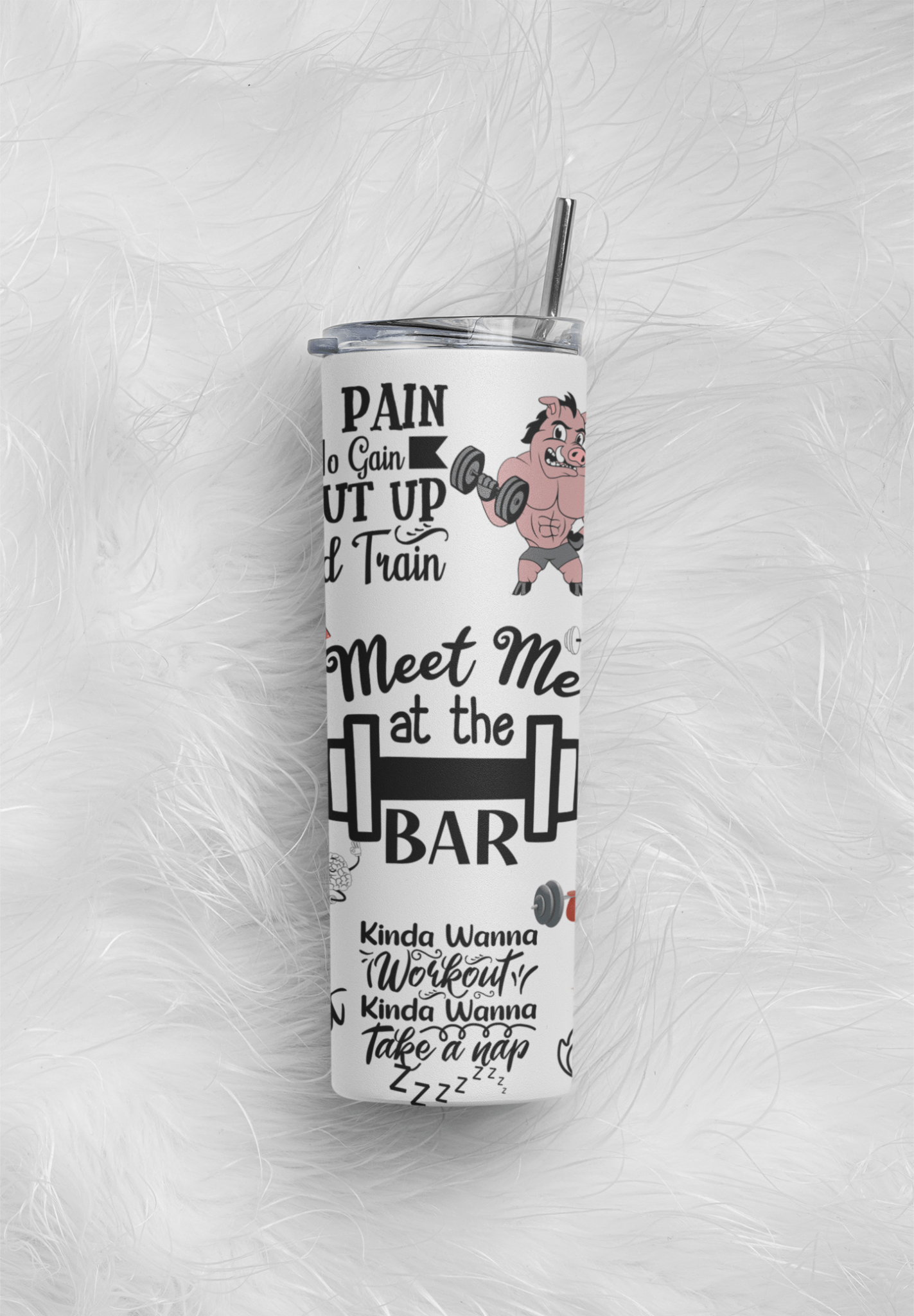 20 oz Skinny Coffee Travel Tumbler with Lid and Straw - Flex Appeal #001