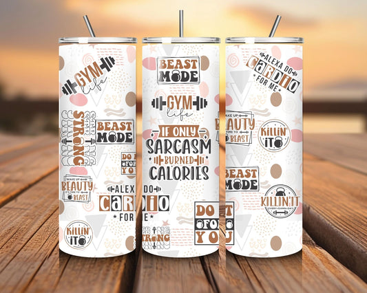 20 oz Skinny Coffee Travel Tumbler with Lid and Straw - Flex Appeal #002