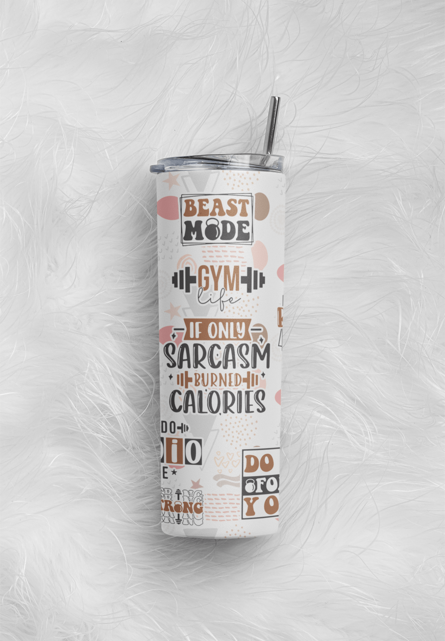 20 oz Skinny Coffee Travel Tumbler with Lid and Straw - Flex Appeal #002