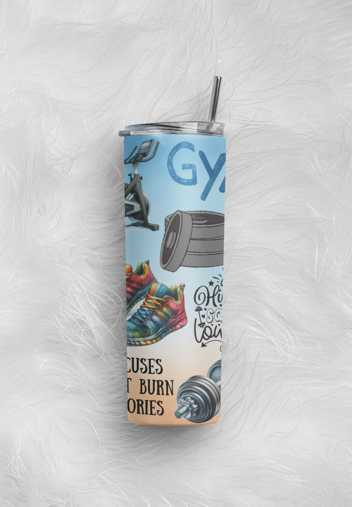 20 oz Skinny Coffee Travel Tumbler with Lid and Straw - Flex Appeal #003