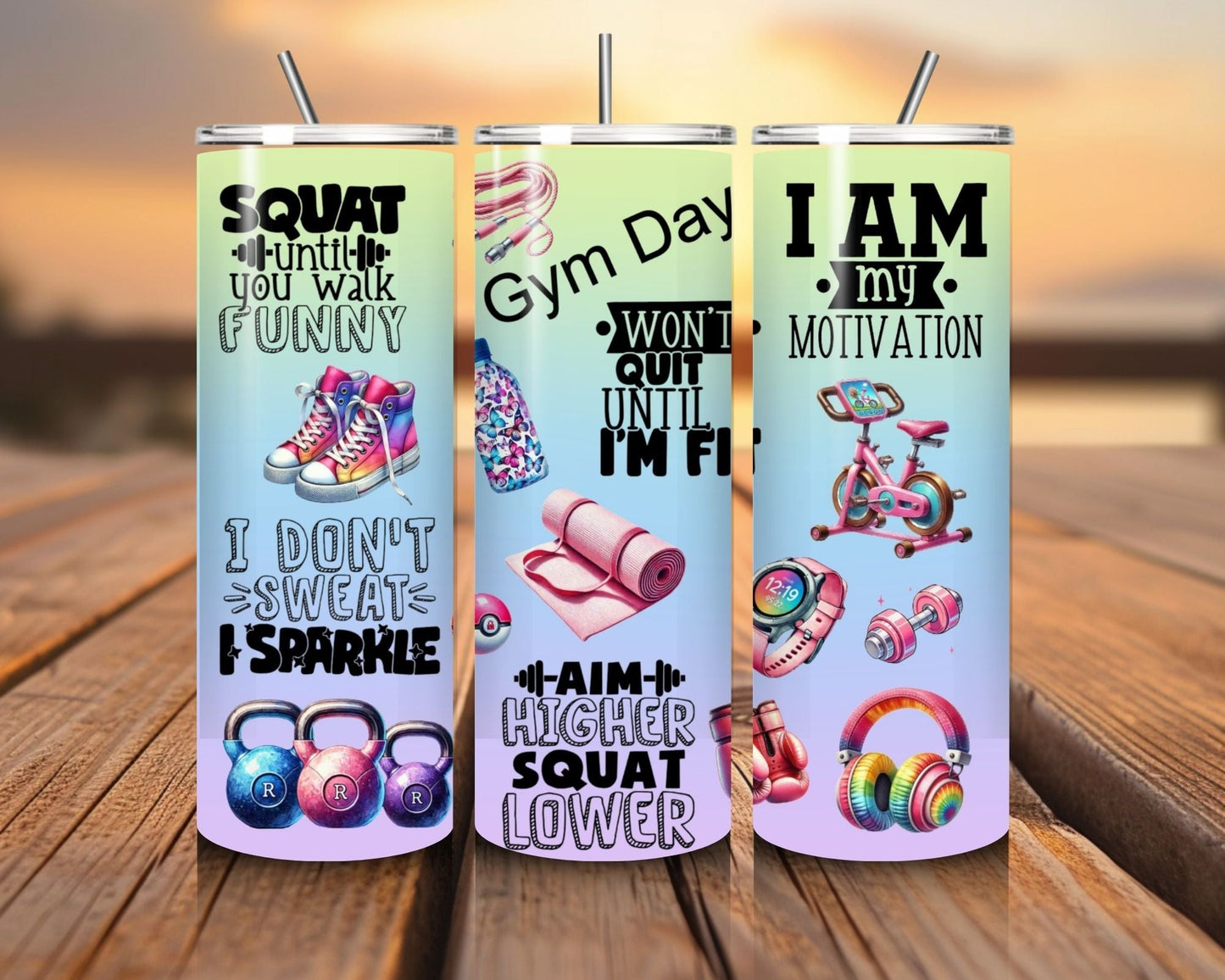 20 oz Skinny Coffee Travel Tumbler with Lid and Straw - Flex Appeal #005