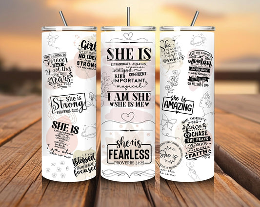 20 oz Skinny Coffee Travel Tumbler with Lid and Straw - Flex Appeal #008