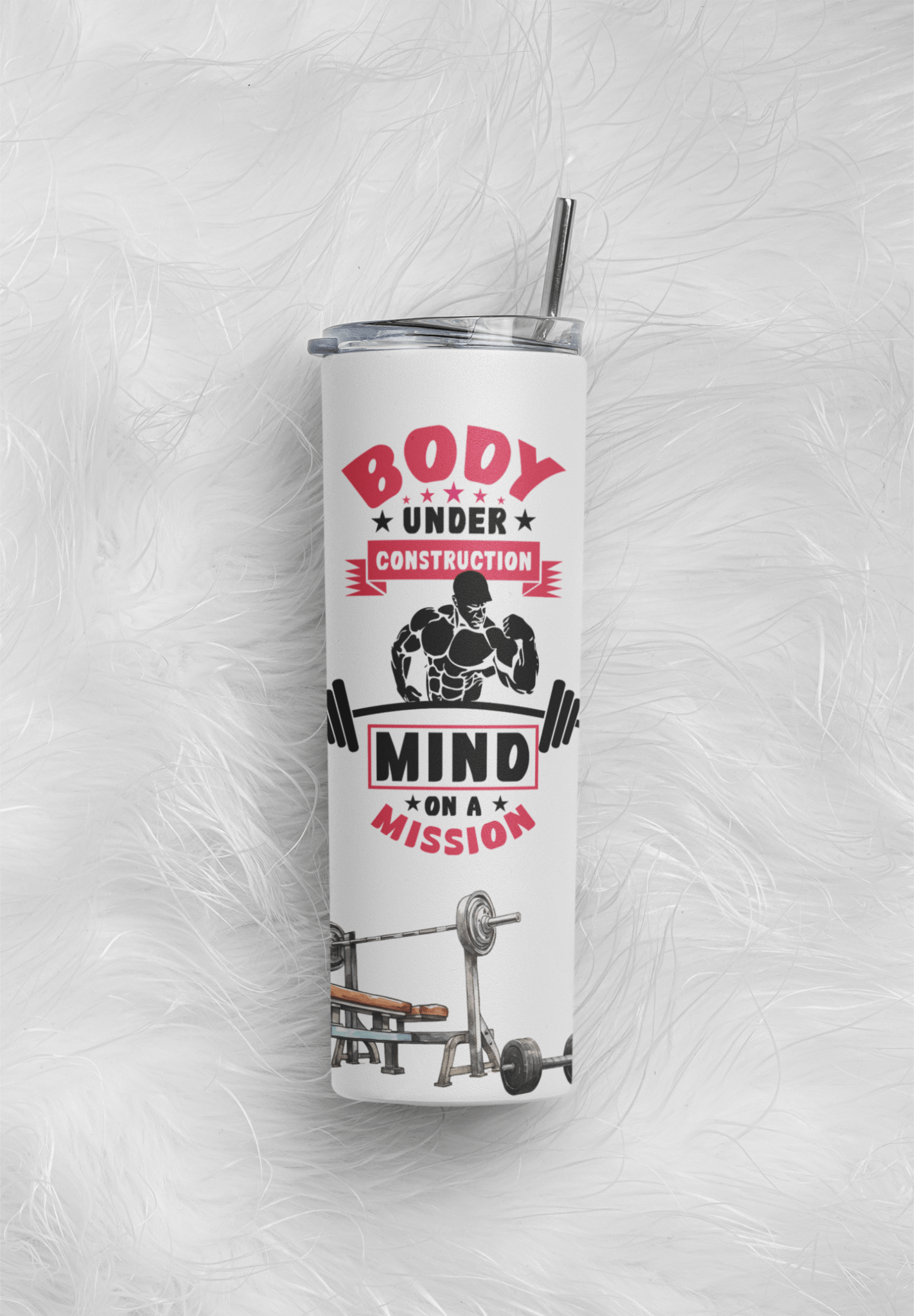 20 oz Skinny Coffee Travel Tumbler with Lid and Straw - Flex Appeal #011