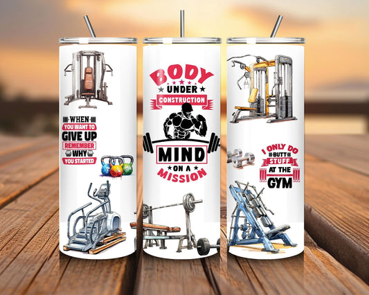 20 oz Skinny Coffee Travel Tumbler with Lid and Straw - Flex Appeal #011