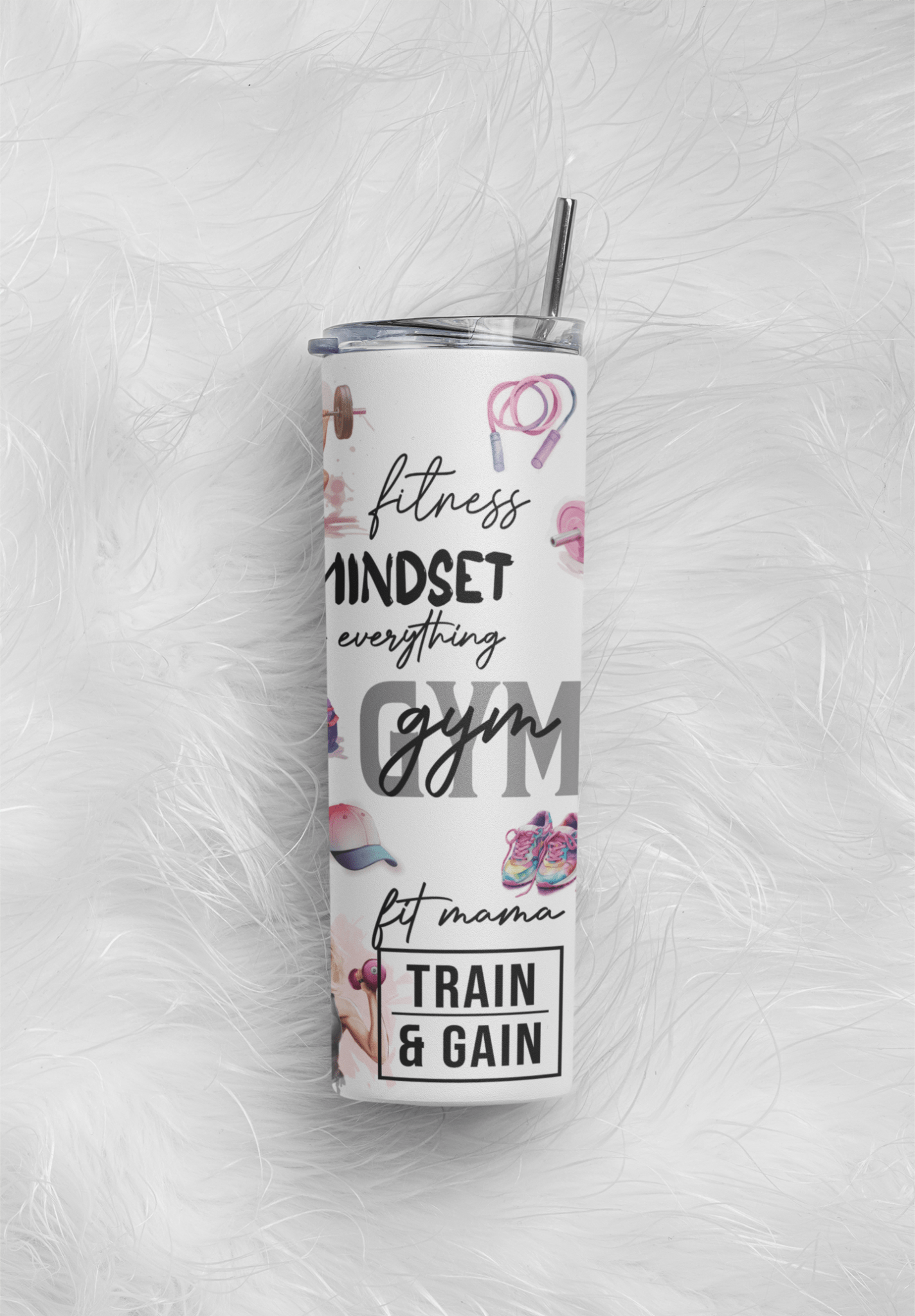 20 oz Skinny Coffee Travel Tumbler with Lid and Straw - Flex Appeal #012