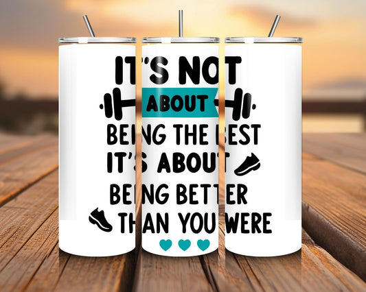 20 oz Skinny Coffee Travel Tumbler with Lid and Straw - Flex Appeal #013