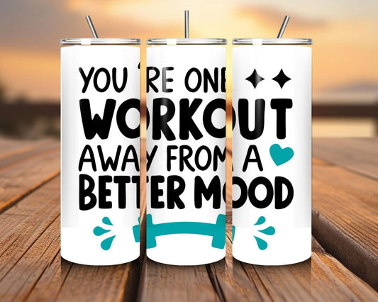 20 oz Skinny Coffee Travel Tumbler with Lid and Straw - Flex Appeal #014