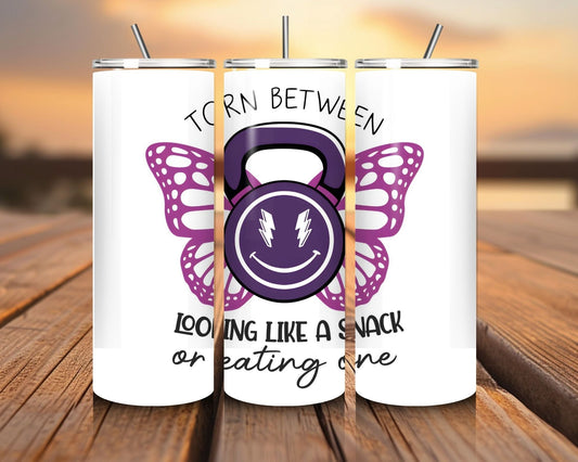 20 oz Skinny Coffee Travel Tumbler with Lid and Straw - Flex Appeal #016