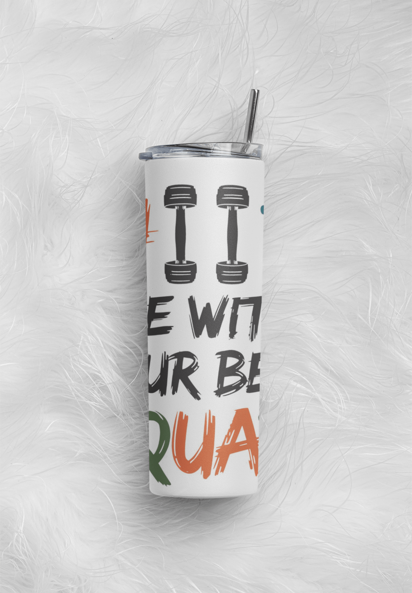 20 oz Skinny Coffee Travel Tumbler with Lid and Straw - Flex Appeal #017