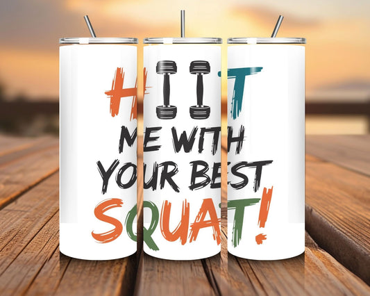 20 oz Skinny Coffee Travel Tumbler with Lid and Straw - Flex Appeal #017