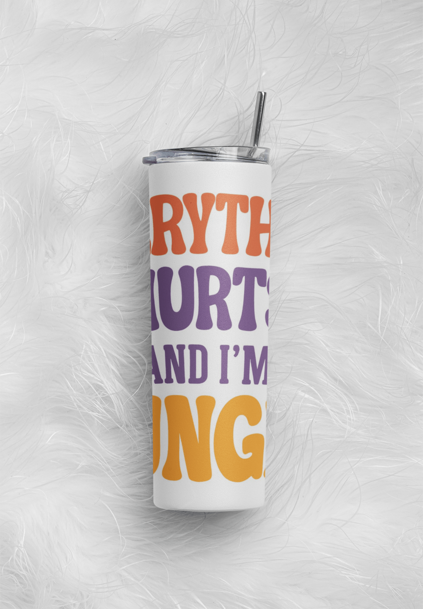 20 oz Skinny Coffee Travel Tumbler with Lid and Straw - Flex Appeal #022