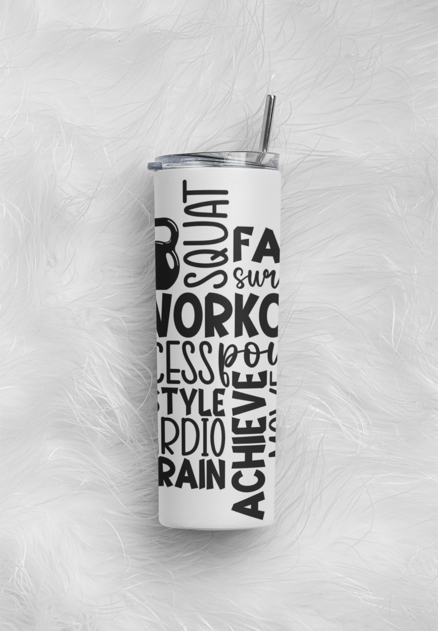 20 oz Skinny Coffee Travel Tumbler with Lid and Straw - Flex Appeal #025