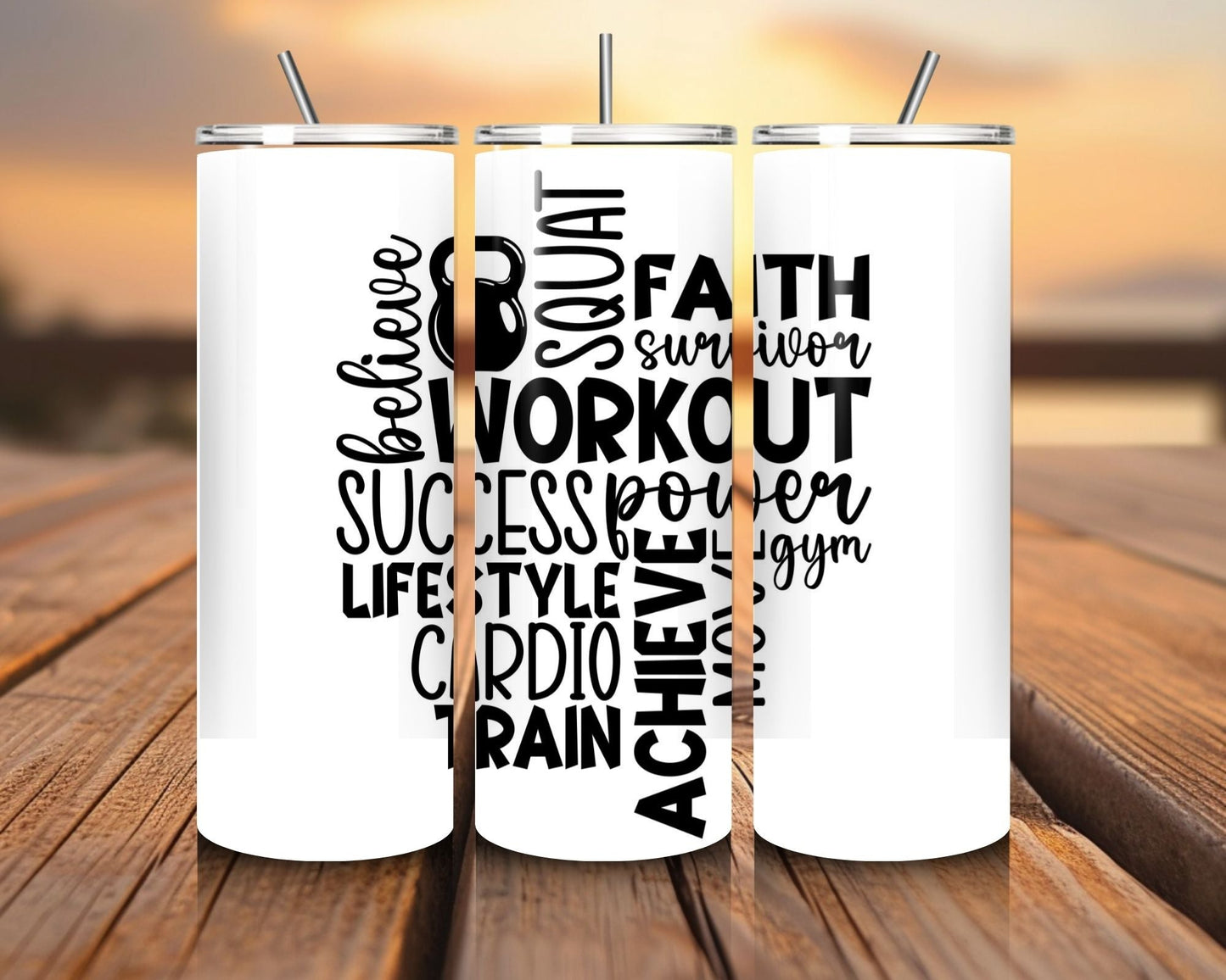 20 oz Skinny Coffee Travel Tumbler with Lid and Straw - Flex Appeal #025