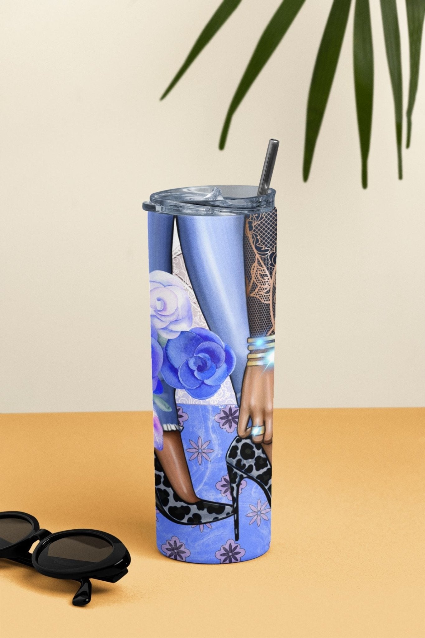 20 oz Skinny Coffee Travel Tumbler with Lid and Straw - Sassy Lady Boss #005