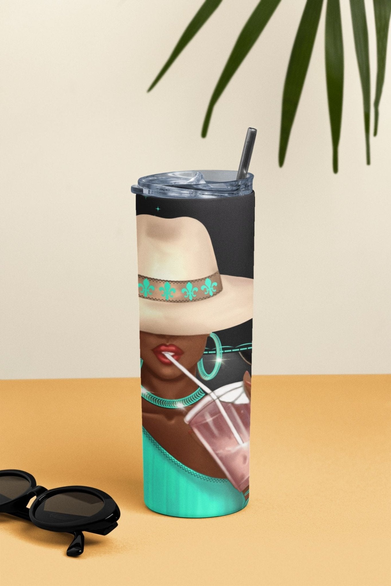 20 oz Skinny Coffee Travel Tumbler with Lid and Straw - Sassy Lady Boss #006