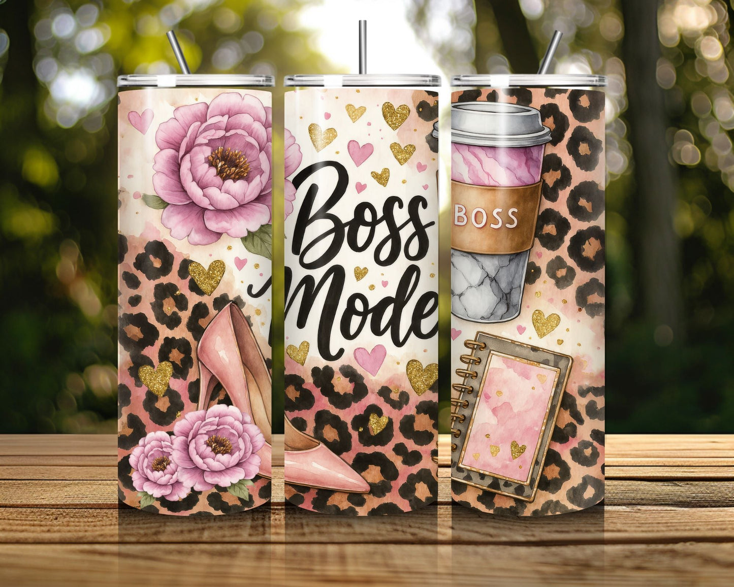 20 oz Skinny Coffee Travel Tumbler with Lid and Straw - Sassy Lady Boss #007