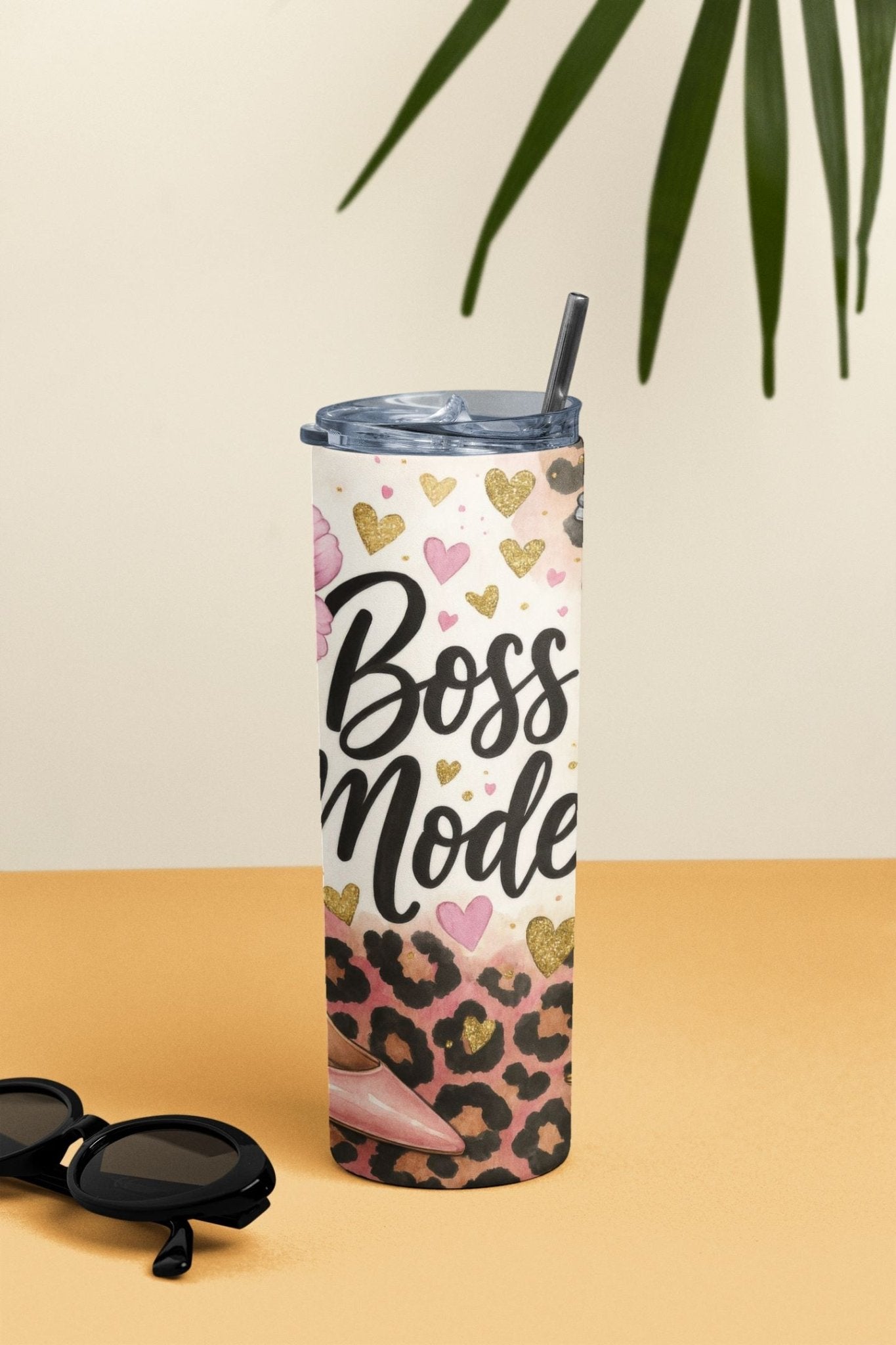 20 oz Skinny Coffee Travel Tumbler with Lid and Straw - Sassy Lady Boss #007