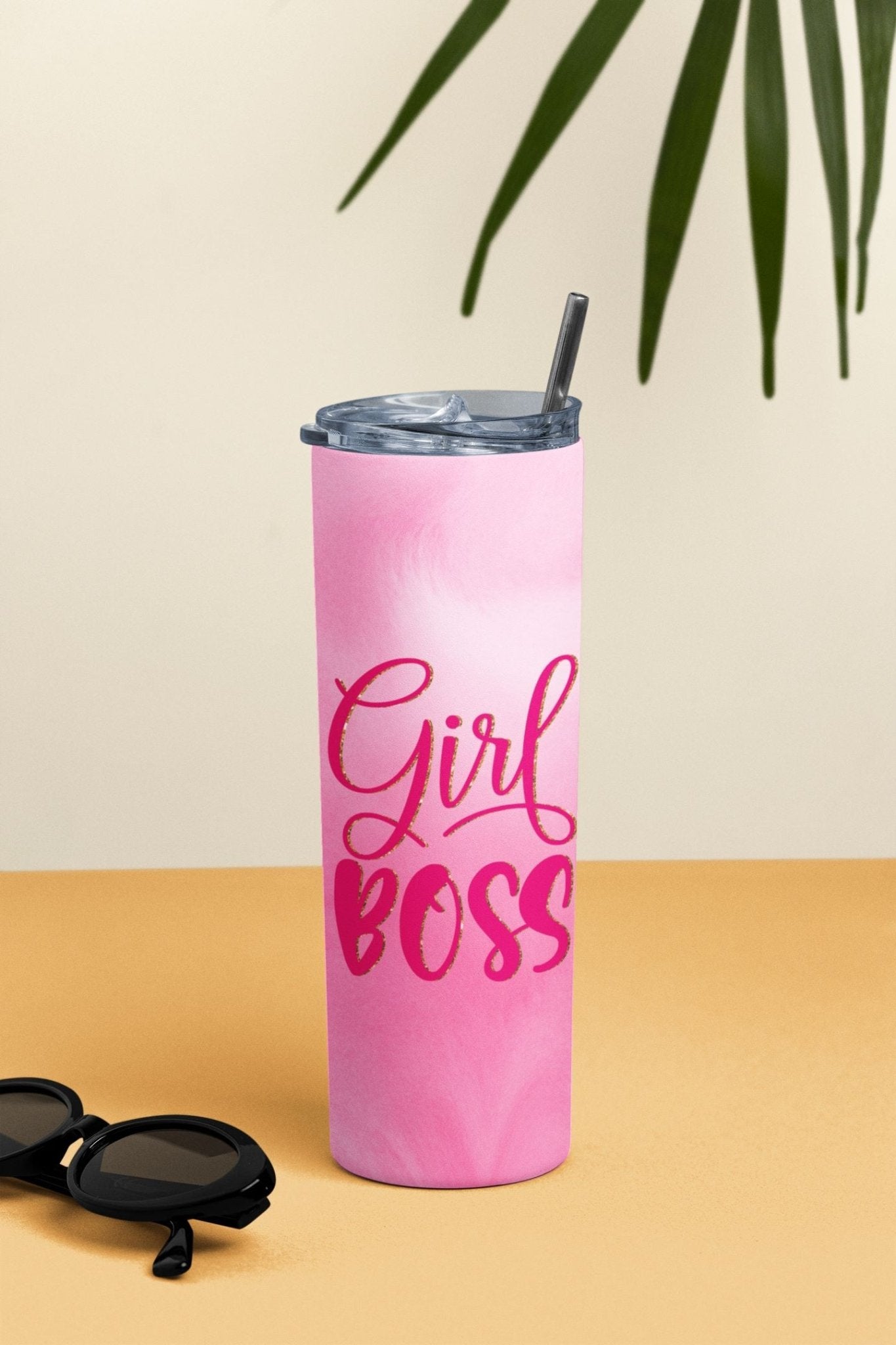 20 oz Skinny Coffee Travel Tumbler with Lid and Straw - Sassy Lady Boss #013