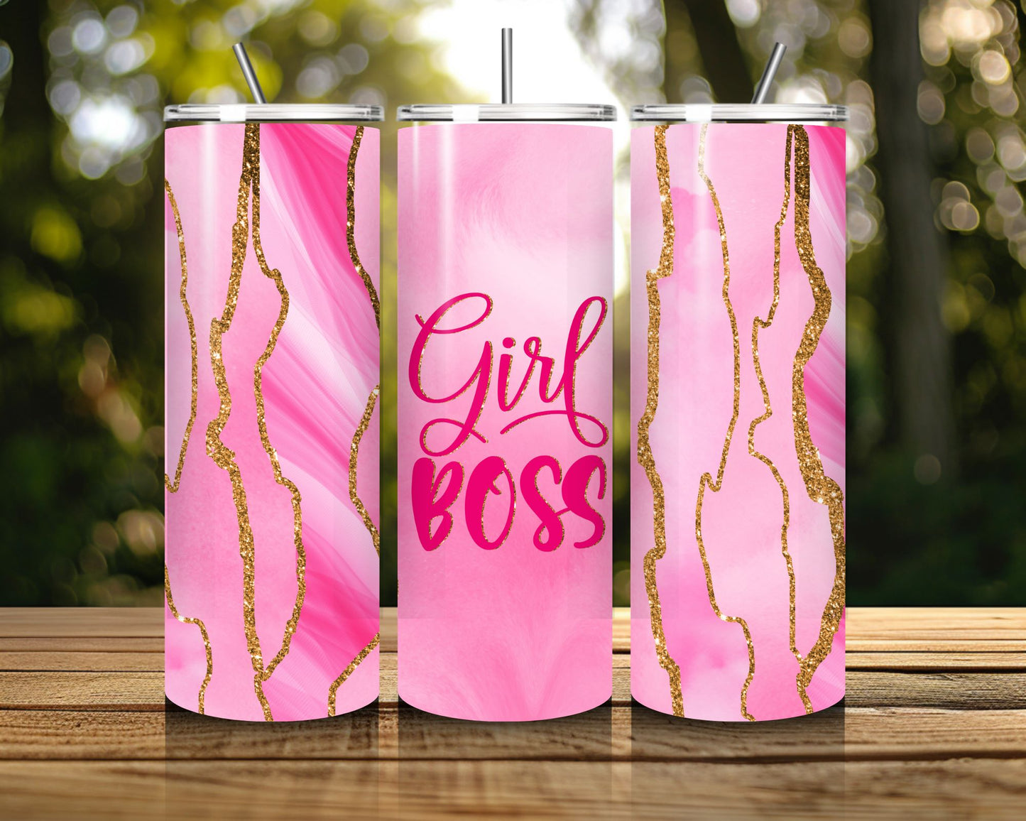 20 oz Skinny Coffee Travel Tumbler with Lid and Straw - Sassy Lady Boss #013