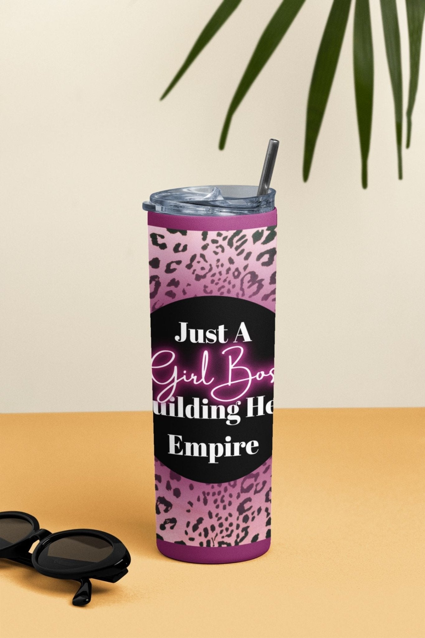 20 oz Skinny Coffee Travel Tumbler with Lid and Straw - Sassy Lady Boss #014