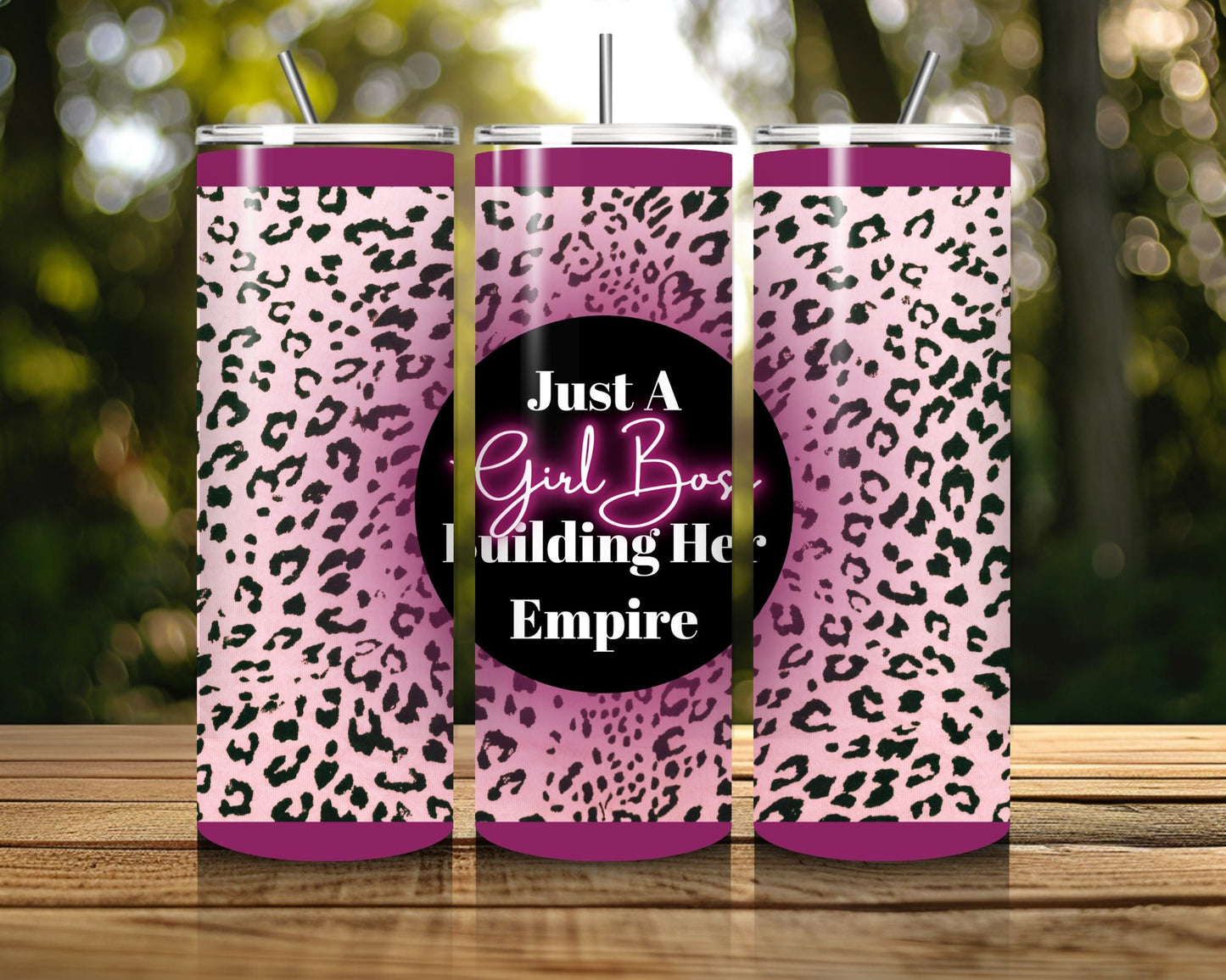 20 oz Skinny Coffee Travel Tumbler with Lid and Straw - Sassy Lady Boss #014