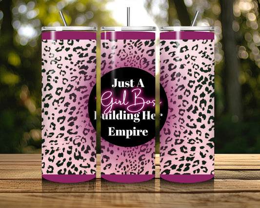 20 oz Skinny Coffee Travel Tumbler with Lid and Straw - Sassy Lady Boss #014