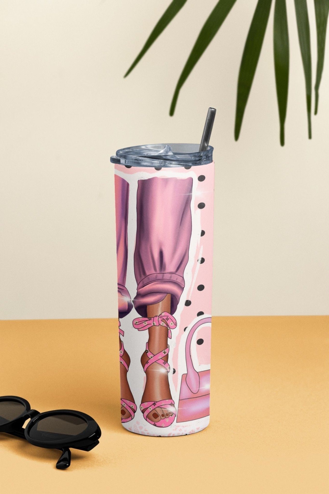 20 oz Skinny Coffee Travel Tumbler with Lid and Straw - Sassy Lady Boss #015