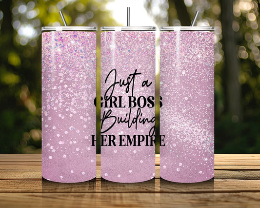 20 oz Skinny Coffee Travel Tumbler with Lid and Straw - Sassy Lady Boss #016